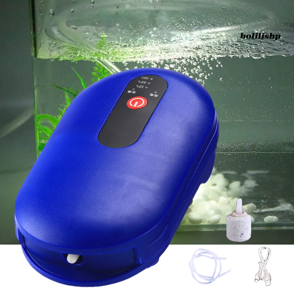 Bo-oxygen Pompa Angin USB Charging Portable Ultra Tenang Dengan Batu Udara Daya Tinggi Penambahan Oksigen Mini Dual Outlet Aquarium Fish Tank Aerator Untuk Outdoor