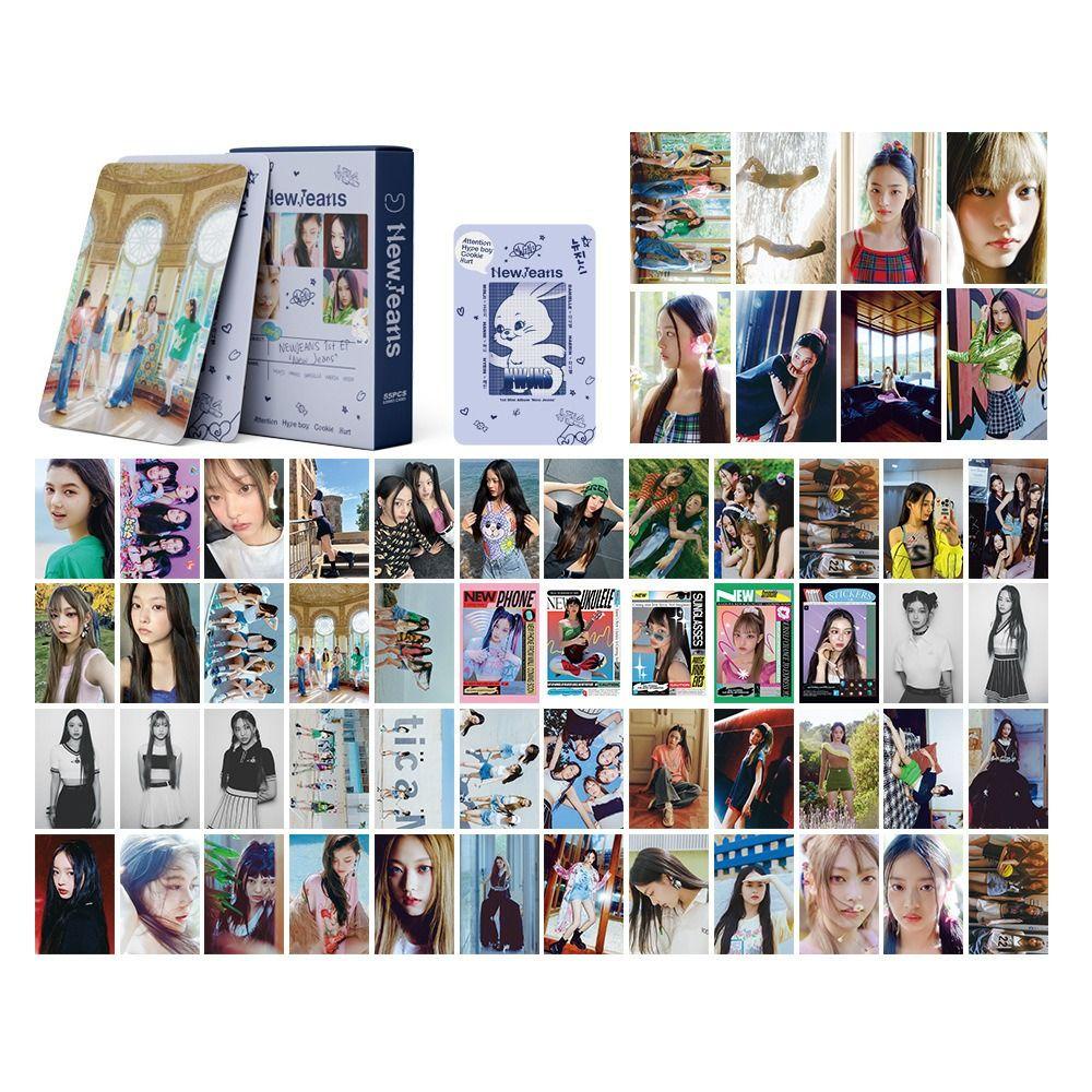 [Elegan] Lomo Card Set Fans Hadiah Kado Ulang Tahun 55pcs/Set Album Card Collector Card Le Sserafim Unforgiven Idol Photo Kartu Lomo Newjean