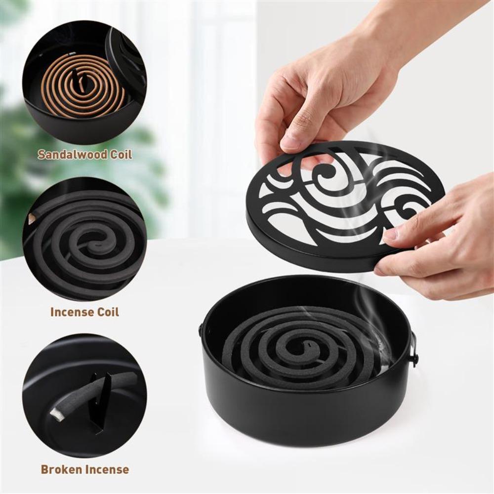 [Elegan] Tempat Koil Nyamuk Tahan Lama Bulat Klasik Tahan Panas Dengan Pegangan Retro Mosquito Coil Case