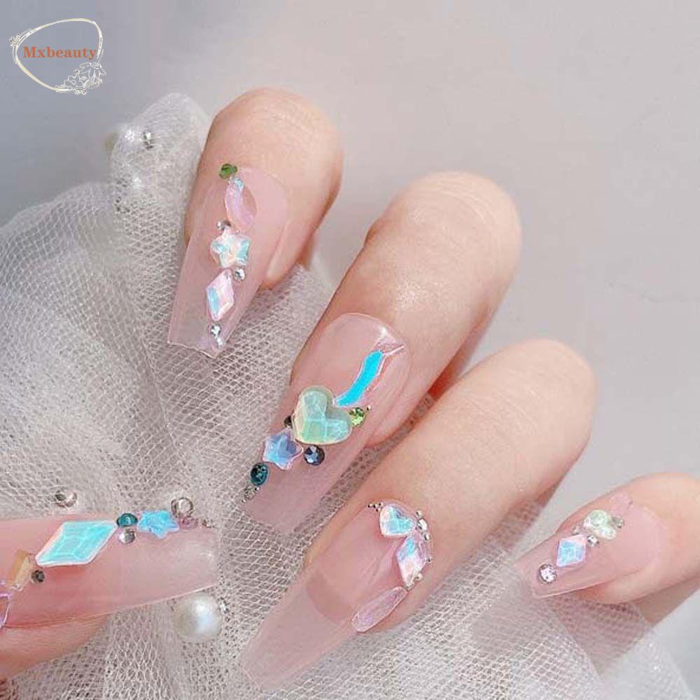 Mxbeauty Aurora Hiasan Kuku Nail Charms Fashion Bintang Hiasan Kuku Love Hati Rhombic Nail Jewelry