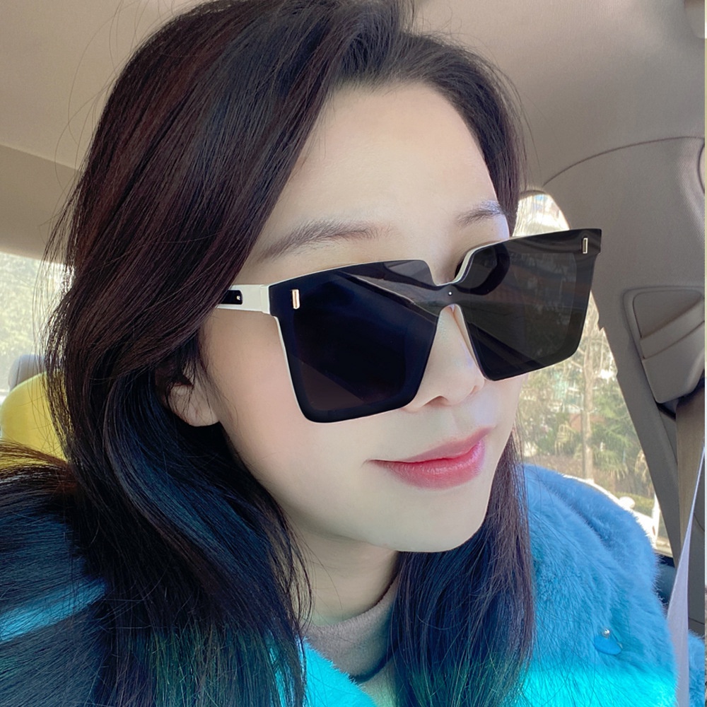 Kacamata Bingkai Persegi Besar Korea Pria Wanita Musim Panas Kacamata Perlindungan UV Outdoor Eyewear