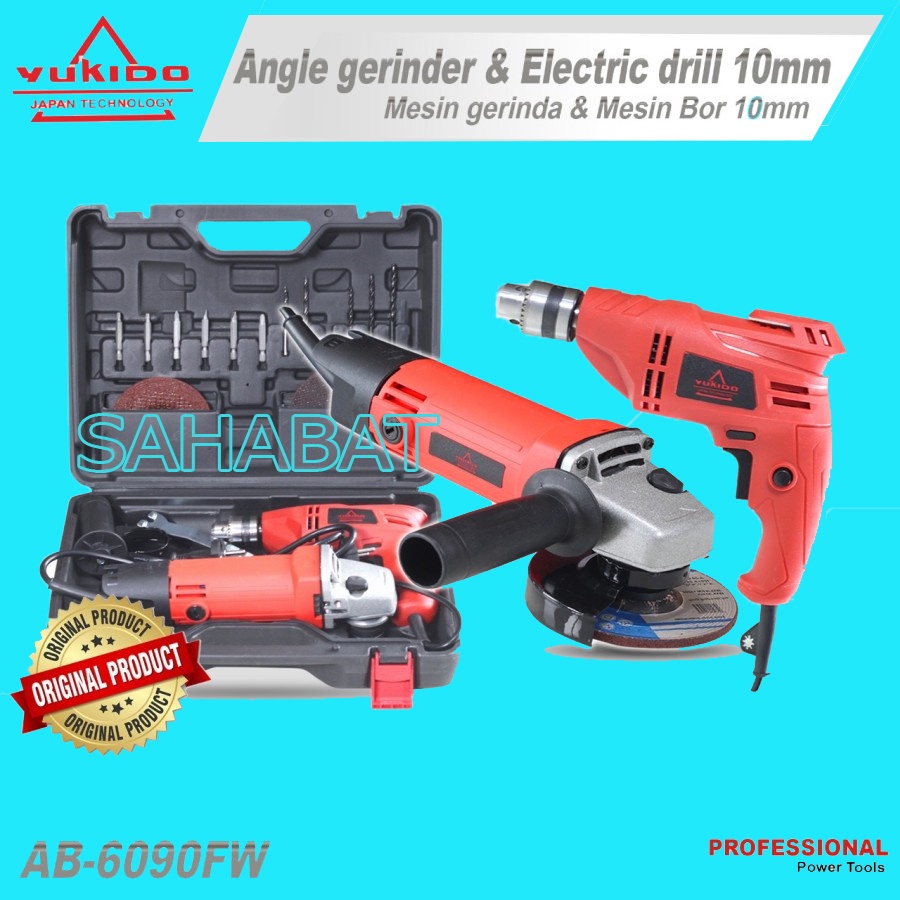 FREE KOPER PAKET BOR GERINDA YUKIDO  Gerinda dan bor - paket pertukangan - power tools - mesin bor -gerinda murah