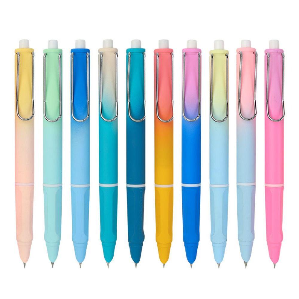 Nanas 5 Pcs Fountain Pen Hadiah Siswa Gradien Warna Converter Filler Tekan Tipe EF Nib