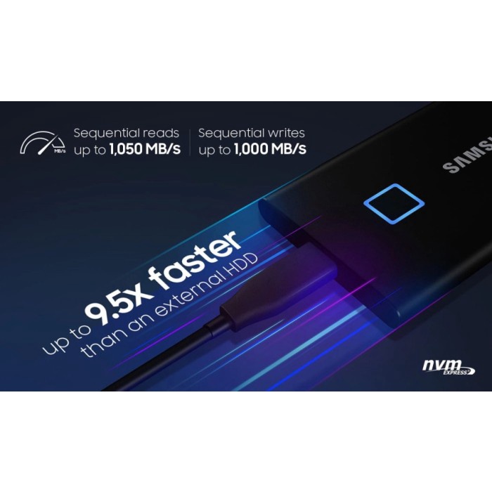 SSD Eksternal SAMSUNG T7 500GB USB3.2 Gen2 10Gbps External SSD