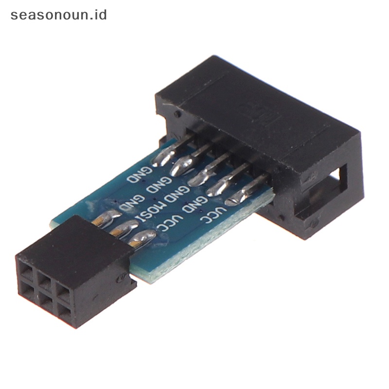 Seasonoun 1Pc Papan Adapter 10Pin Ke 6Pin Untuk Konverter Antarmuka AVRISP USBASP STK500.