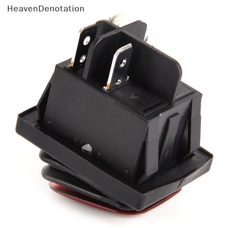 [HeavenDenotation] Saklar Toggle Rocker LED 4pin 12V Anti Air Momentary Car Boat Marine On-off HDV