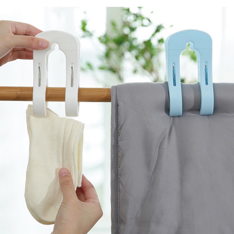 Anti-slip Bedsheet Sock Fixing Clamp Elastis Kantong Makanan Sealing Clip Pakaian Rumah Tangga Gantungan Pengering Pasak Besar Dua Gigi Jepitan Plastik