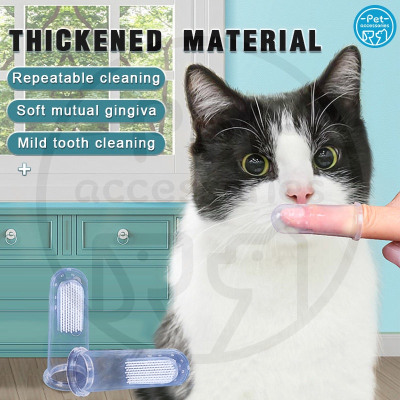 Sikat Gigi Kucing Anjing Sikat Gigi Silikon Jari Pet Toothbrush