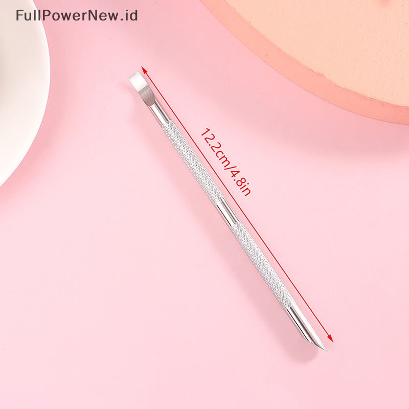 Power Stainless Steel Kutikula Pendorong Kuku Double Ended Spoon Nail Art Pedicure Alat ID