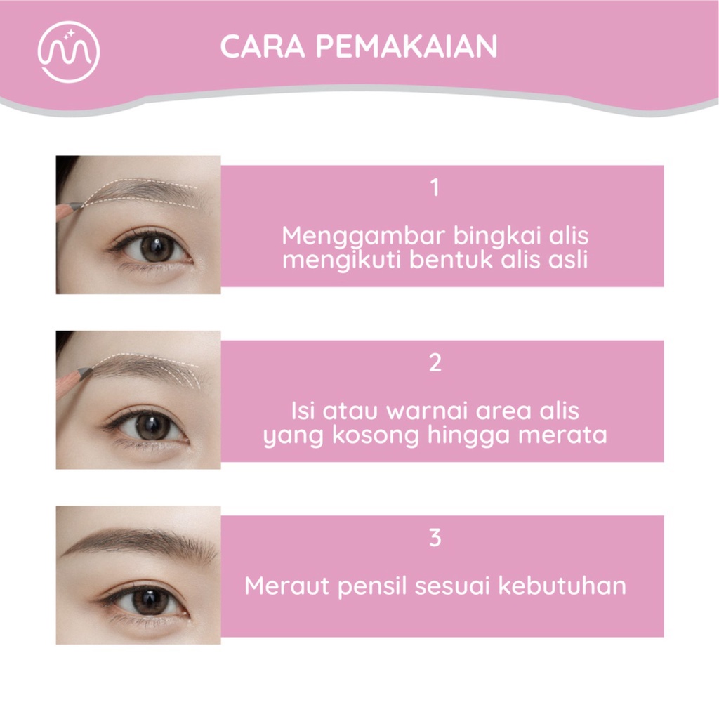 MINIPINK Pensil Alis Lembut Dreamy Girl Eyebrow Pencil Waterproof Long Lasting MP009