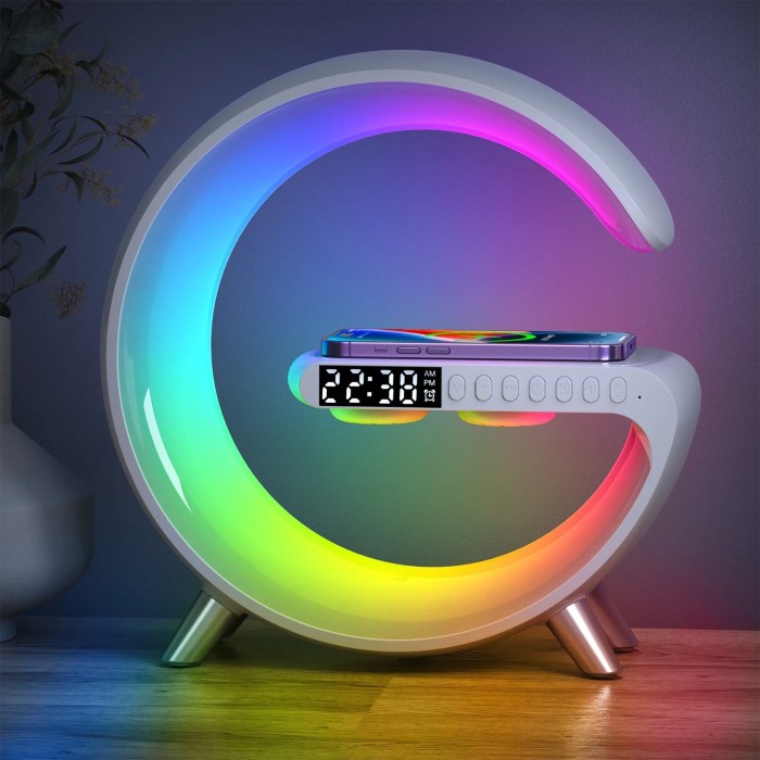 Multifungsi Lampu Ambience RGB Wireless Charge Speaker Bluetooth