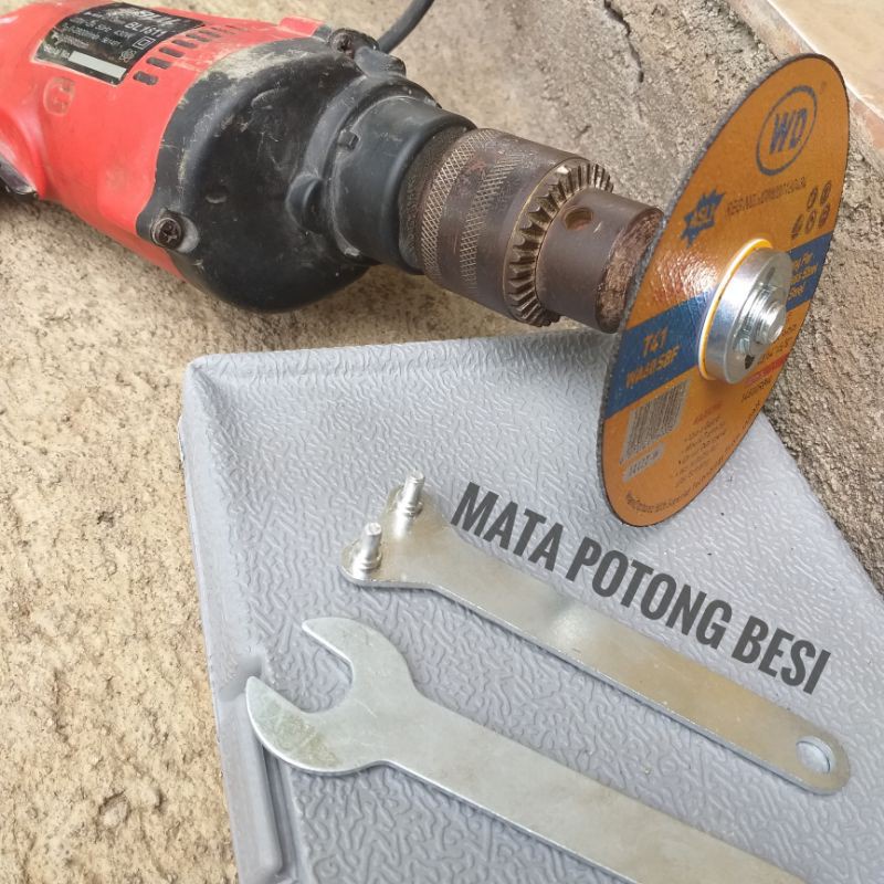 Paket adaptor bor ke gerinda + mata potong mata poles bulat velcro