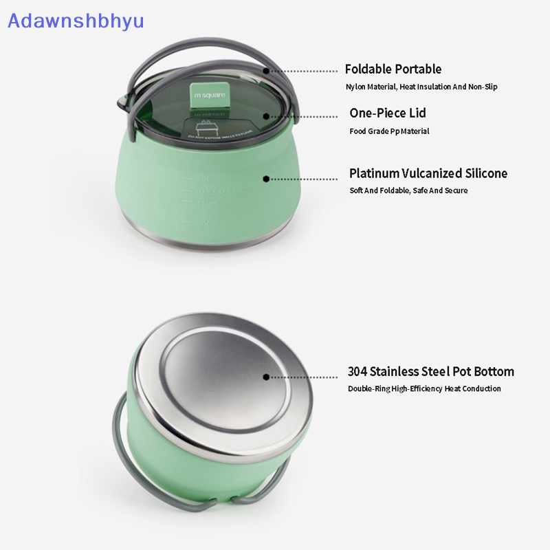 Adhyu Teko Kettle Lipat Silikon Portable Camping Open Fire Outdoor Hiking ID