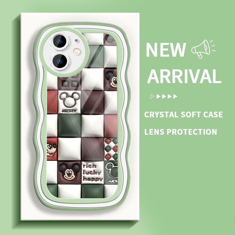 PARABA Case Soft Case Untuk For iPhone 12 12 Pro 12 Mini 11 Pro Max Casing Kotak kotak Mickey Bingka