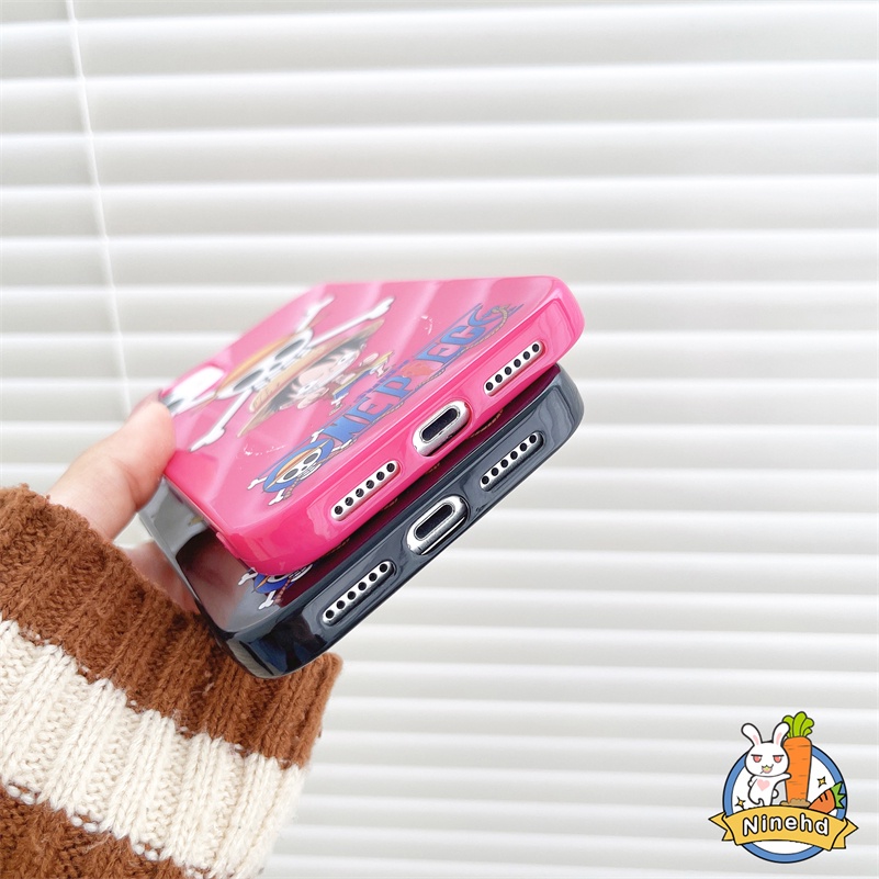 IPHONE Casing Kompatibel Untuk Iphone14 13 12 11 Pro Max X Xr Xs Max8 7 6 6s Plus SE 2020 Anime One Piece Luffy Phone Case Pelindung Lensa Dua Sisi Shockproof Silikon Halus Soft Case