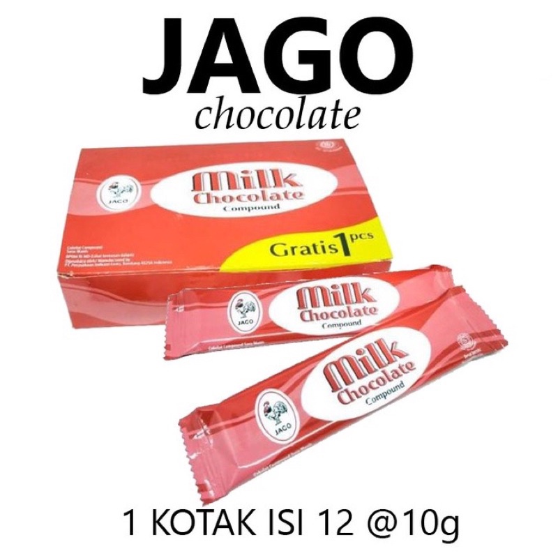 

JAGO MILK CHOCOLATE COKLAT JADUL 1BOX ISI 12 PCS 10GR TERMURAH