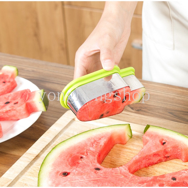 Kreatif Stainless Steel Watermelon Slicer Cutting Cetakan Popsicle Berbentuk Buah Air Melon Cutter Cookie Sandwich Mold Aksesoris Dapur