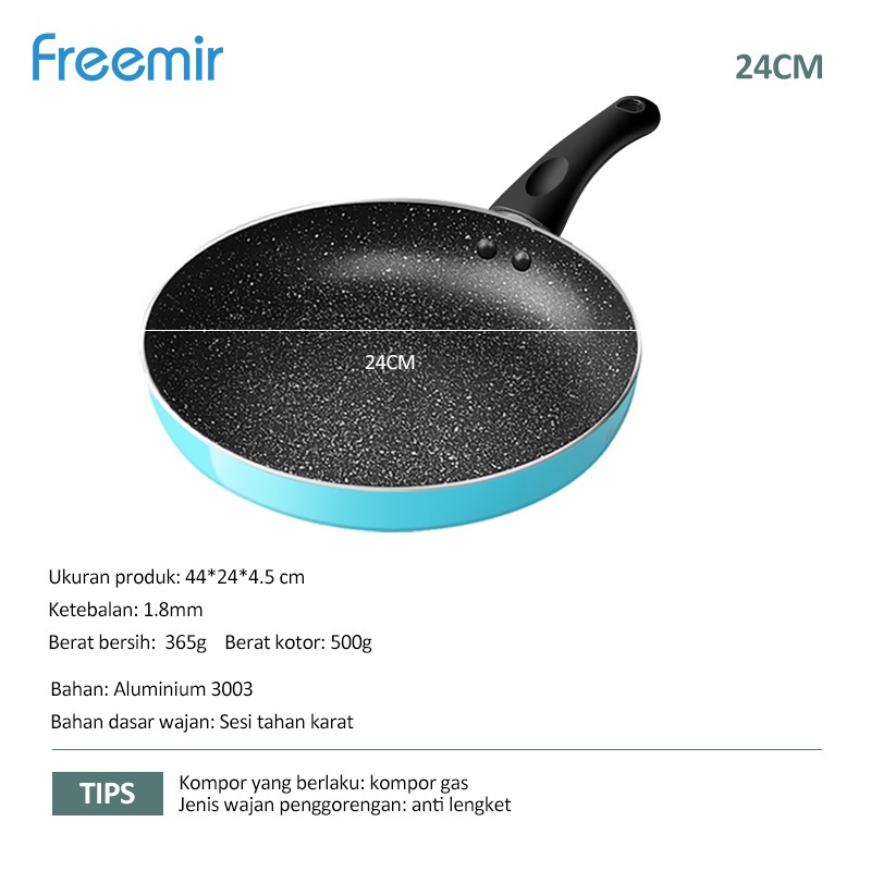freemir 20 / 24 cm Frying Pan Wajan Penggorengan Anti Lengket Alumuniumi  Serbaguna Menggoreng Menumis