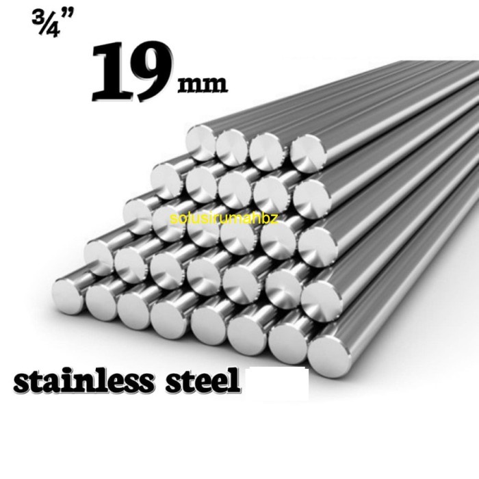 per10cm as ss 19mm stainless steel 19 mm potongan panjang rod bulat od