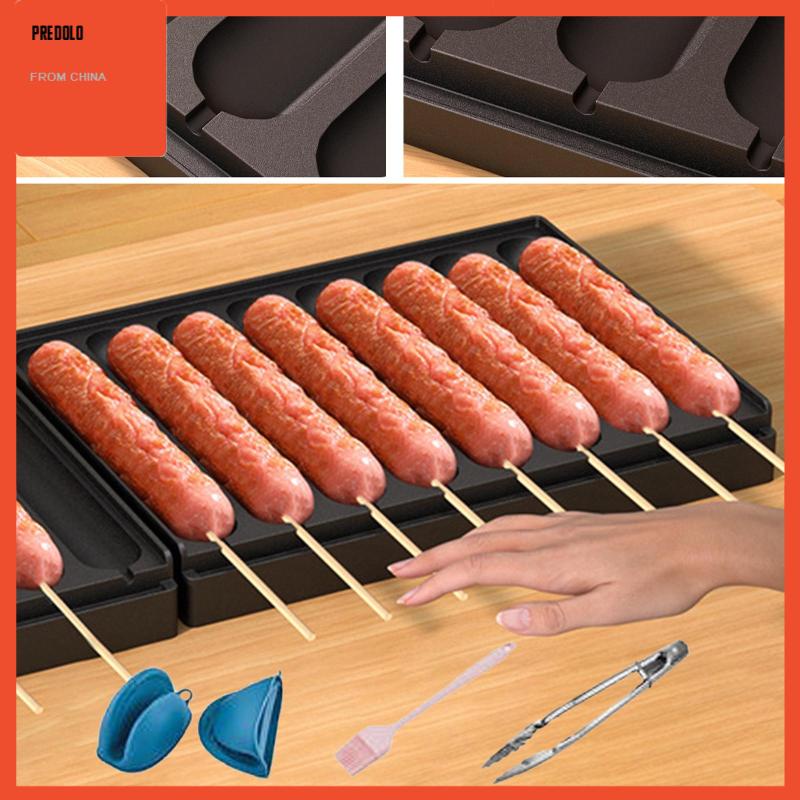 [Predolo] Panggangan Sosis Cooker Nonstick Rectangle Grill Pan Untuk Memasak Di Luar Ruangan