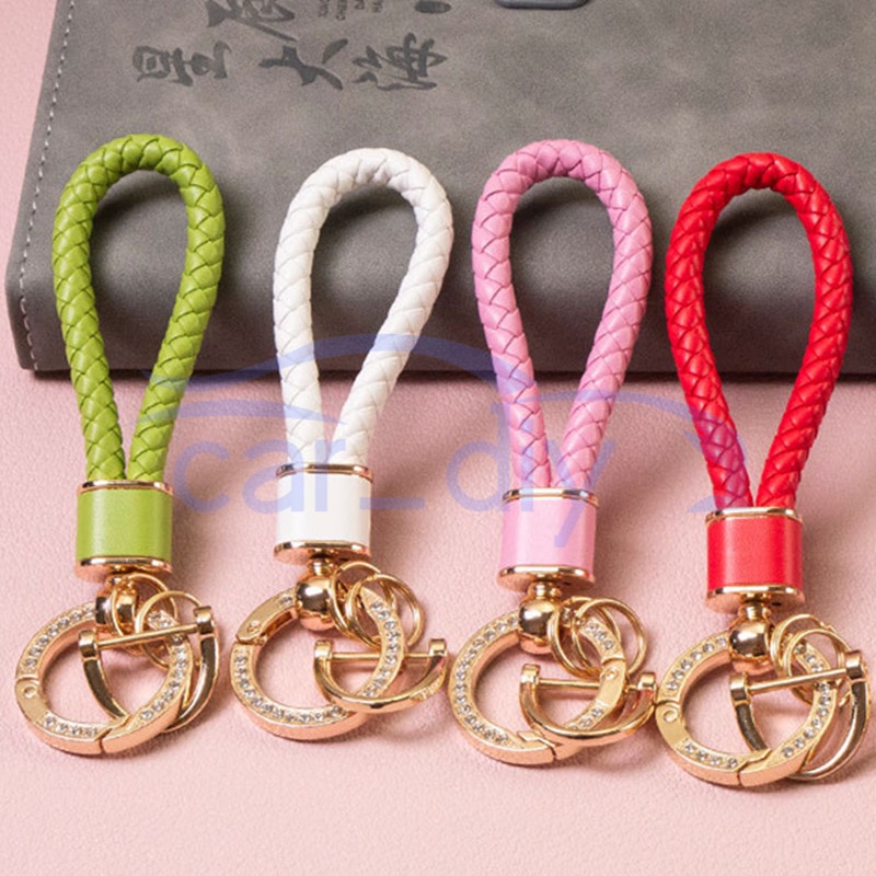 Gantungan Kunci Kemewahan Liontin Logam Lanyard Berwarna-warni Untuk Mobil Sepeda Motor Remote Key Bag Dekorasi Hadiah Elegan Gift Keychain