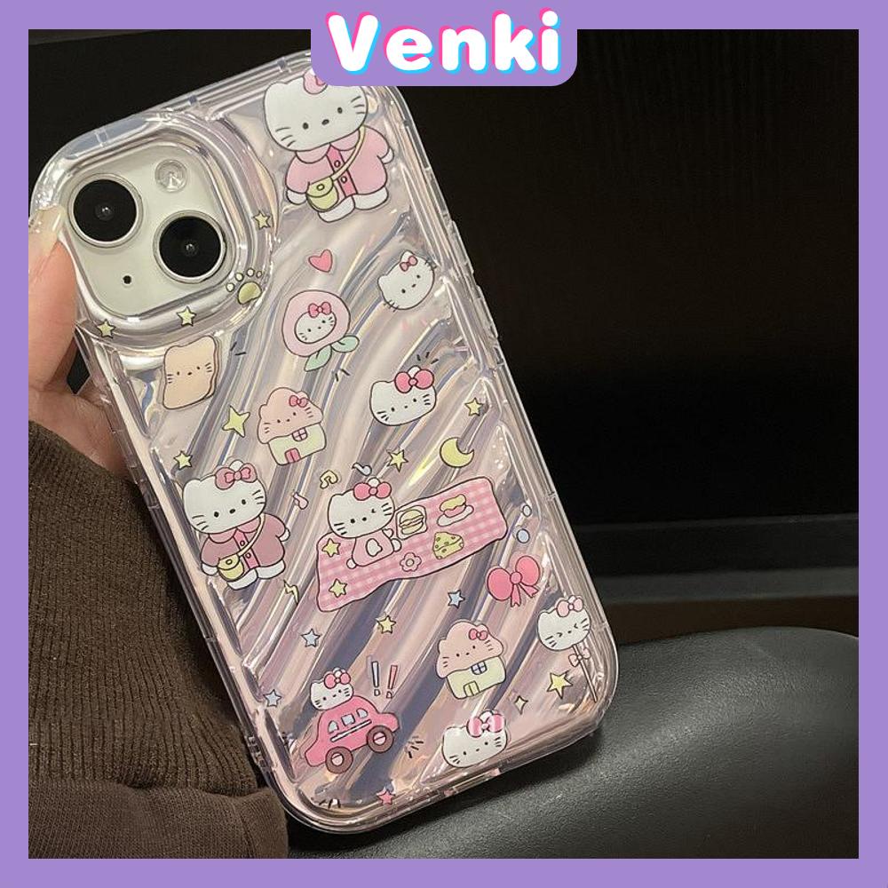 VENKI - For iPhone 11 iPhone Case Laser Reflective Transparent Phone Case TPU Soft Shockproof Airbag Case Protection Cute Cartoon Compatible with iPhone 14 13 Pro max 12 Pro Max xr