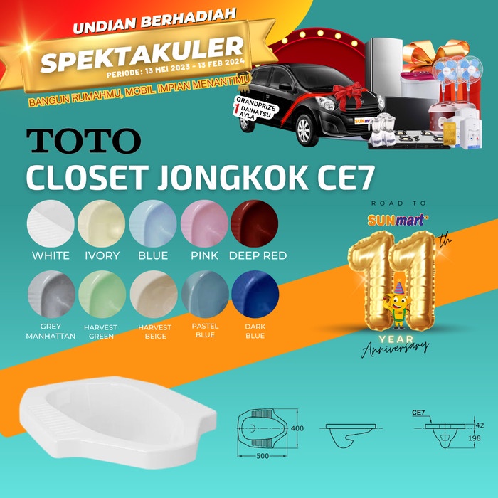 TOTO KLOSET JONGKOK WARNA CE7