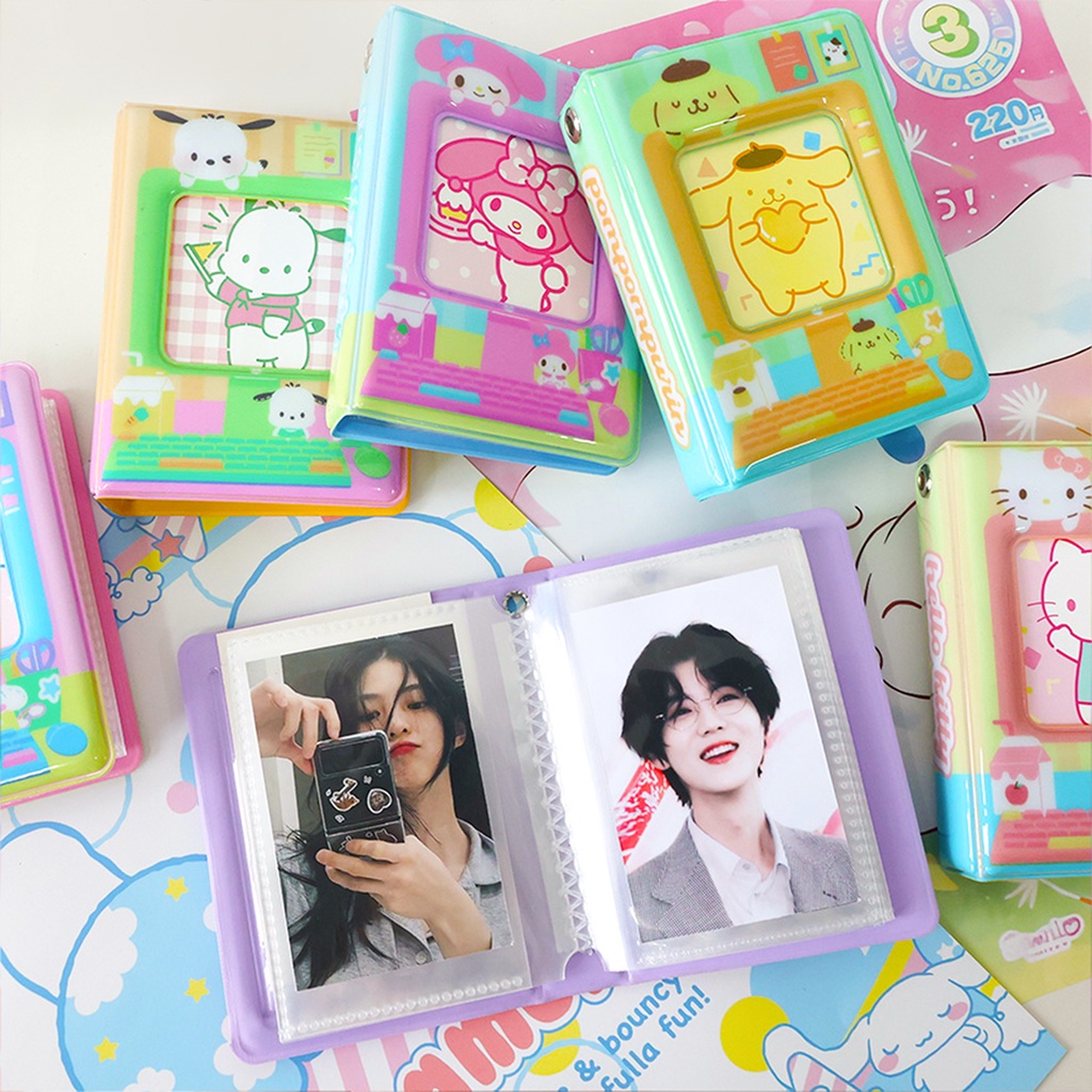 Galicici Sanrio Buku Kartu Gaya Komputer Yang Sama/Album Bintang 3-inch Polaroid Small Card Storage Protection Book