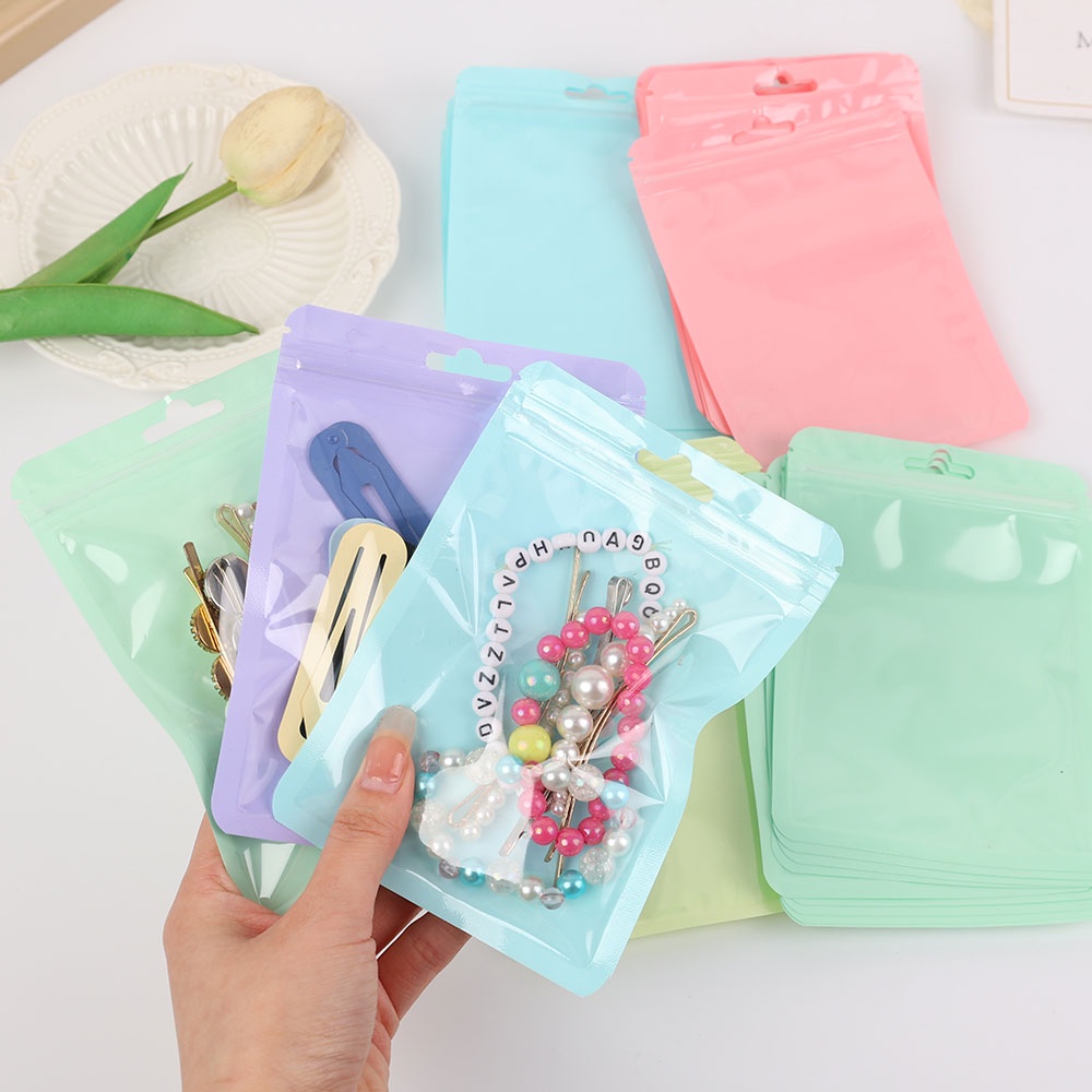 [HOT Sale] Kantong Penyimpanan Transparan Sealing Organizer Warna Warni Serbaguna Reusable Plastik Menebal Sealing Bag Anti-Oksidasi Serbaguna Portable