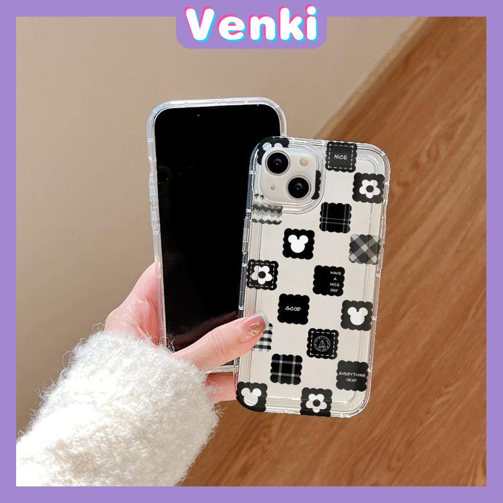 VENKI - For iPhone 11 Case Clear Phone Case TPU Soft Case Airbag Shockproof Protection Camera Checkerboard Heart Compatible with iPhone 14 13 Pro Max iPhone 12 Pro Max XR XS 7 8