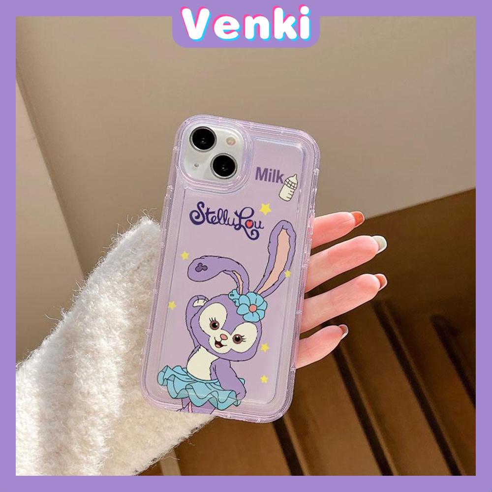 VENKI - For iPhone 11 Case Clear Phone Case TPU Soft Case Airbag Shockproof Protection Camera Cute Cartoon Rabbit Compatible with iPhone 14 13 Pro Max iPhone 12 Pro Max XR XS 7 8