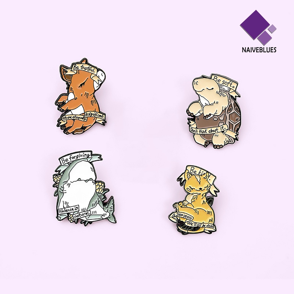 &lt; Naiveblues &gt; Kartun Bros Pin Alloy Whale Turtle Enamel Dicat Lencana Aksesoris Pakaian