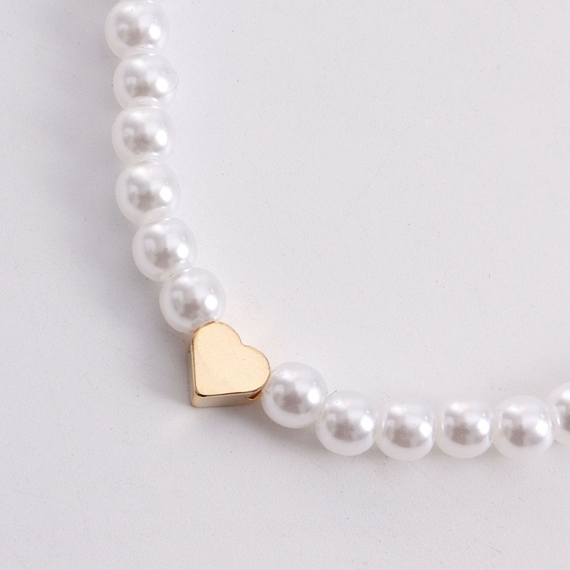 Trend Perhiasan Elegan Pernikahan Mutiara Hati Kalung Untuk Wanita Fashion Putih Imitasi Pearl Choker Necklace