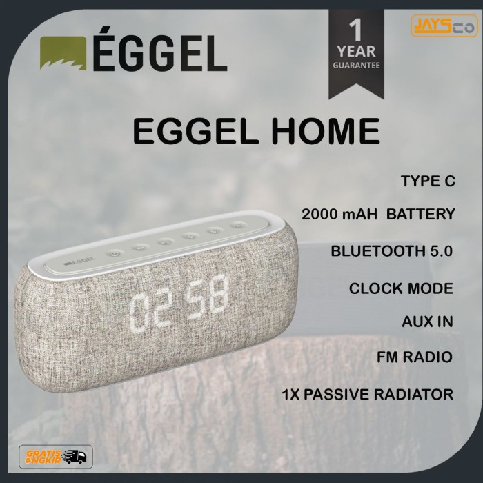 Eggel Home Clock Radio Portable Bluetooth Speaker Stereo HIFI - HOME