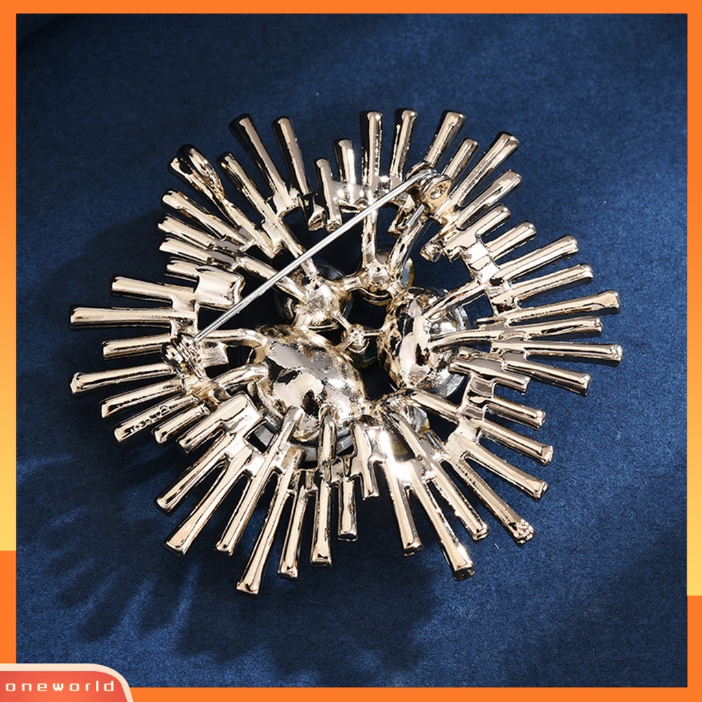 [ONE] Bros Kristal Imitasi Elegan Temperamen Hadiah Besar Berlian Imitasi Wanita Bisnis Jas Kerah Pin Fashion Perhiasan