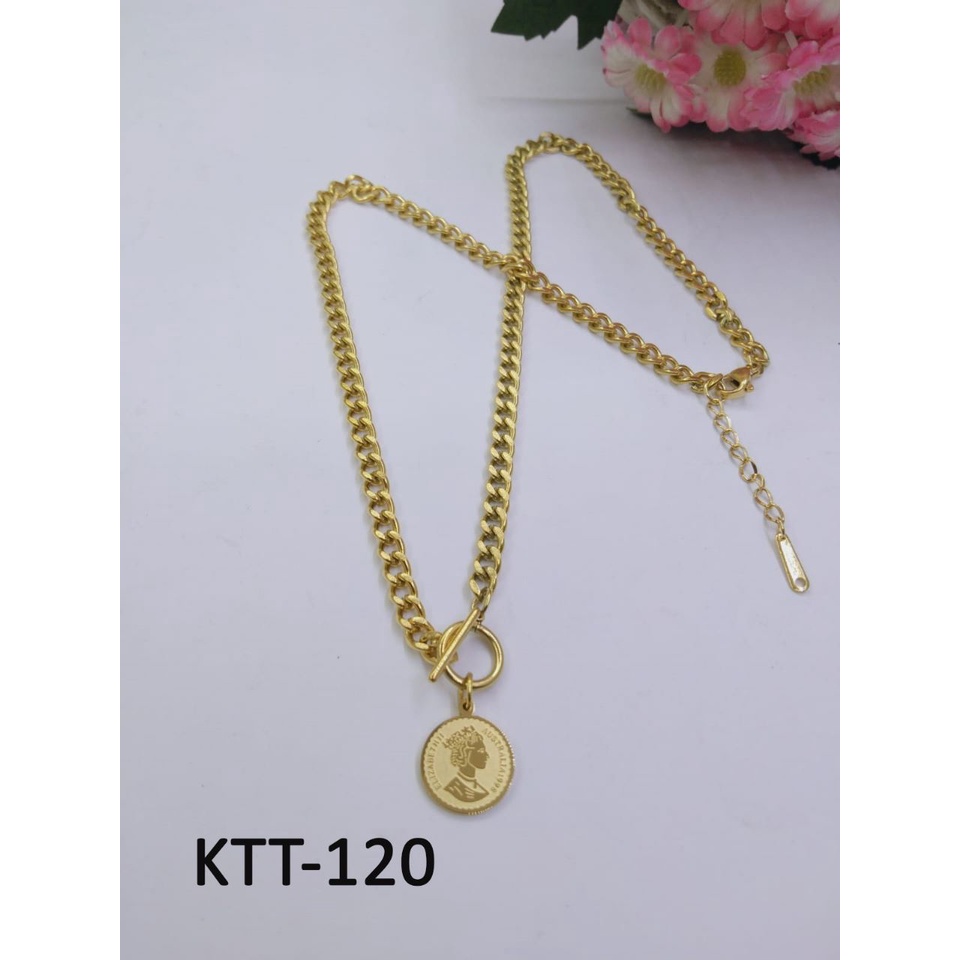 KALUNG TITANIUM EMAS GOLD RANTAI KOIN DIAM TERMURAH / DUNIA GELANG