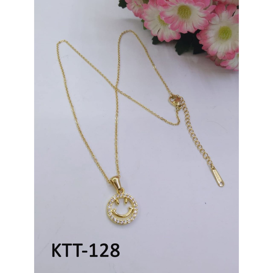 KALUNG TITANIUM EMAS GOLD BULAT DIAM / DUNIA GELANG