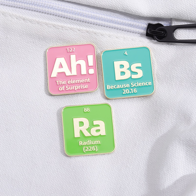 Karena Sains Enamel Pin Bros Elemen Kimia Simbol Logam Bros Kerah Lencana Kreatif Kimia Perhiasan Hadiah Untuk Teman Siswa