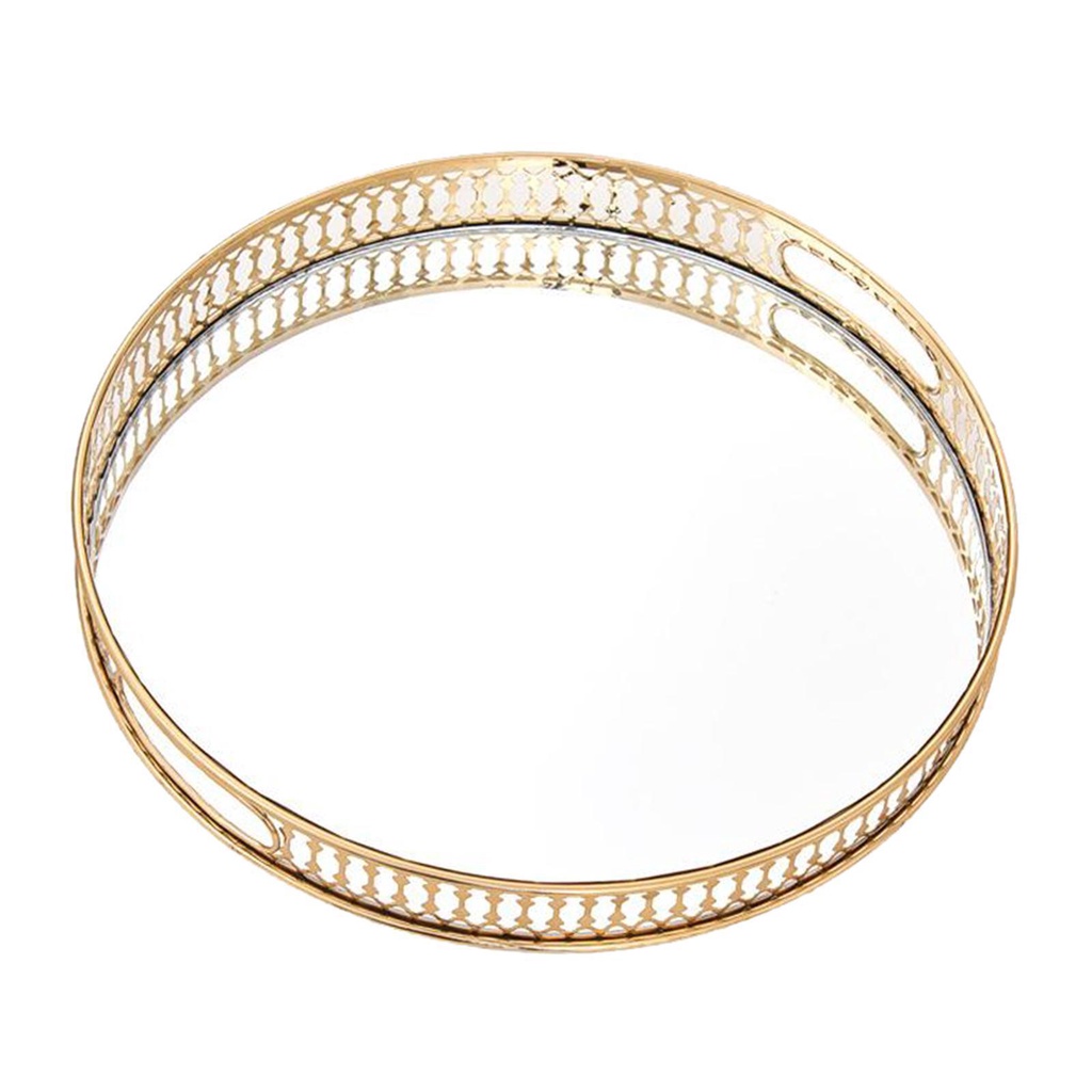 Crystal Tray Round Makeup Organizer Piring Saji Makanan Penutup Dekorasi Rumah