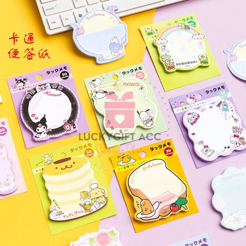

(30LBR) STICKY NOTES SANRIO / MEMO SANRIO / POST IT BENTUK UNIK CINNAMOROL KUROMI MELODY