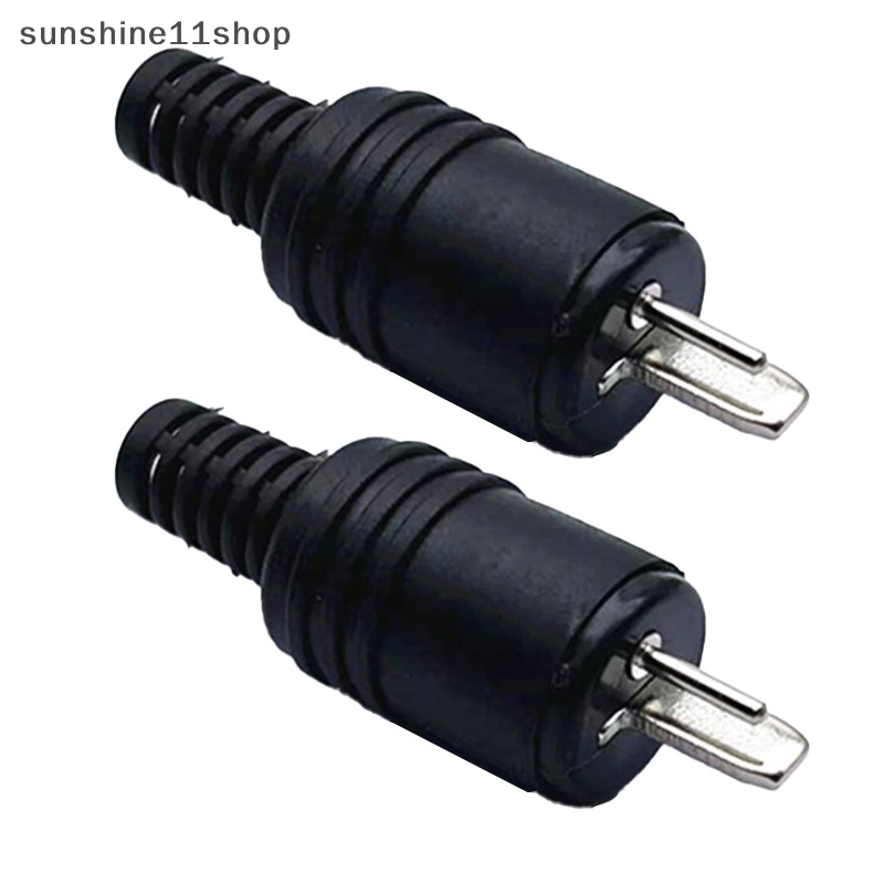 Sho 2PCS Alat Speaker Pria Power Signal Audio Hitam Adaptor 2pin Konektor N