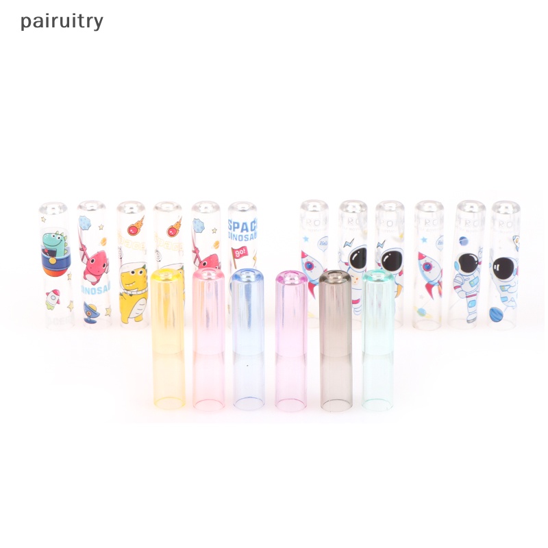 Prt 6pcs Sarung Pensil Warna Warni Alat Tulis Belajar Anak Kartun Pencil Cap Hat Anak Siswa Sekolah Pensil Plastik Alat Pelindung PRT