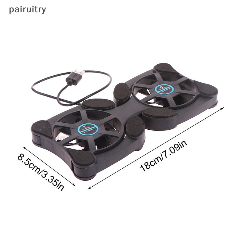 Prt 1Pc Radiator Lipat Portable USB Port Mini Hitam Gurita Notebook Cooling Pad PRT