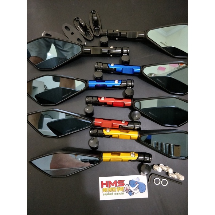 Spion Tomok V-5 Big Variasi Semua Motor Nmax,Aerox,Ninja R,RR Mono - Putih