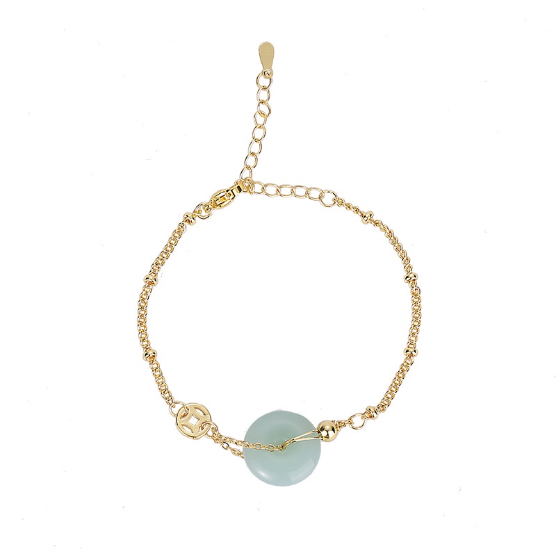 Beruntung Uang Tembaga Beruntung Keselamatan Gesper Gelang Ins Zamrud Hetian Giok Gelang Gelang Aksesoris Hadiah