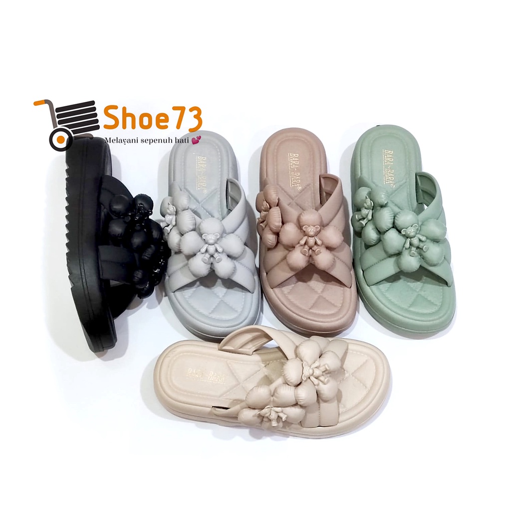 BARA-BARA JSL 2208 V20 NEW SIZE 36-40 ORIGINAL l Sandal Selop Silang Jelly Wanita l Sendal Kokop Cewek Impor