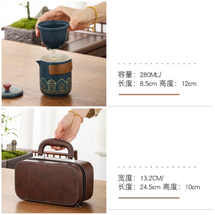 Chinese Tea Set Tas Kulit Leather Bag Tea Set Murah Kado Souvenir Gift Gift Box Tea Set Harga Grosir Termurah