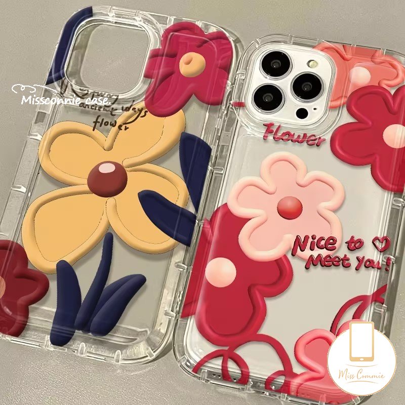 Ins Korea Lukisan Minyak Bunga Casing Transparan Untuk Redmi10 9 A1 12C 9A 10A 9T 9C NFC Redmi Note10 9 11 10s 8 11s 10 Pro Max POCO F4 Fresh Flowers Shockproof Airbag Soft Case