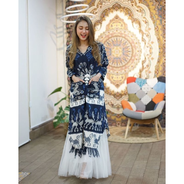 Dress tenun - dress etnik - baju tenun ntt - baju etnik - baju kondangan - tenun troso - baju tenun 