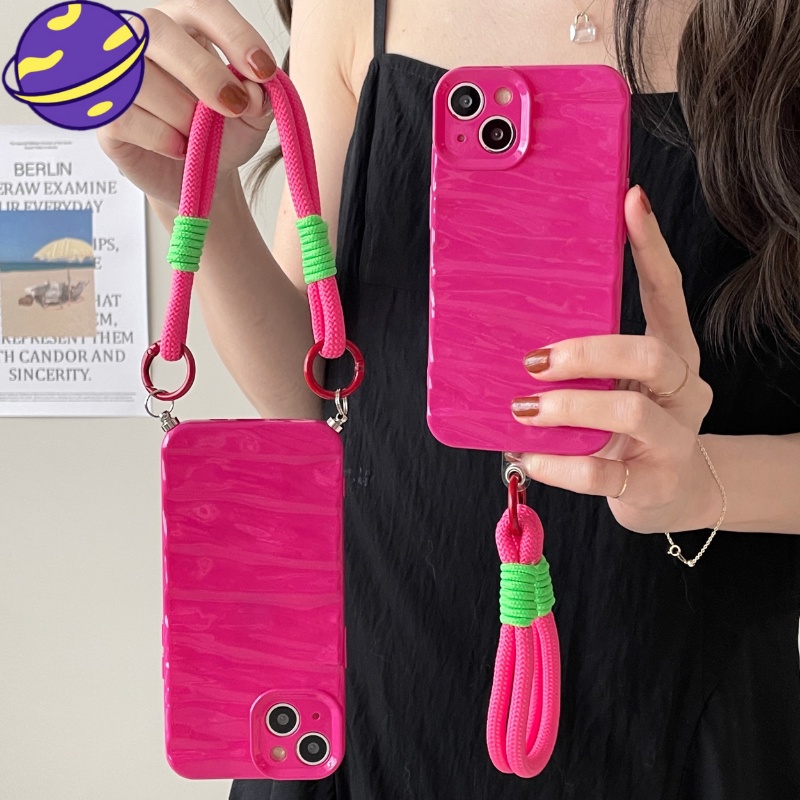 IPHONE Casing Lanyard Buah Naga Cocok Untuk Perlindungan Lensa Iphone14 13 12 11 Pro Max Gadis Cantik Soft Case